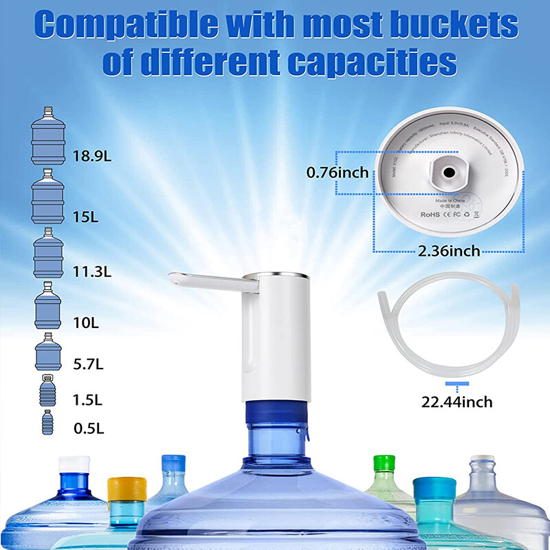 Skaitmeninis ekranas vandens siurblys, vandens balionėlis buteliui, USB automatinis elektrinis vandens galonų butelio siurblys gėrimo dozatorius