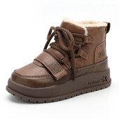 Lány pamut csizma 2024 téli új retro plüss meleg fiú rövid csizma puha aljú csúszásgátló gyerek bokacsizma