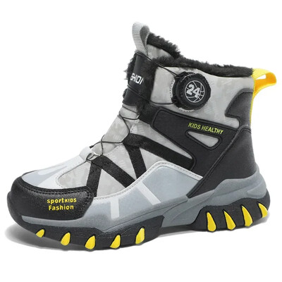 Gyerekek hócsizmák fiúknak 6-10 éves korig kisgyermekeknek Téli meleg bundás cipők, plüss divattalpok, rövid cipók 2408