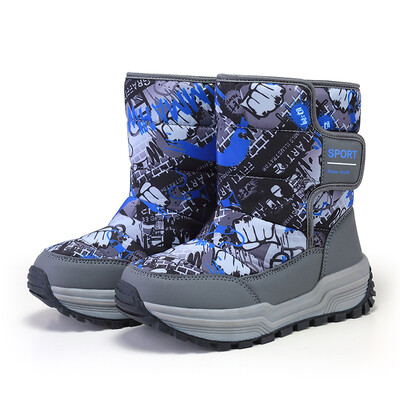 2023 Téli Meleg Szőrme Hó Túrabakancsok Gyermek Fekete Szőrös Cipők Fiúk Csúszásmentes Vízálló Gyerek Lábbeli Gyermek Cipők Fekete
