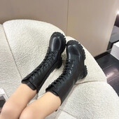 Gyerek lábszárközépig érő csizma Klasszikus sokoldalú fekete csizma lányoknak tavasz ősz vastag alsó kausális gyerekek divat csizma matt PU