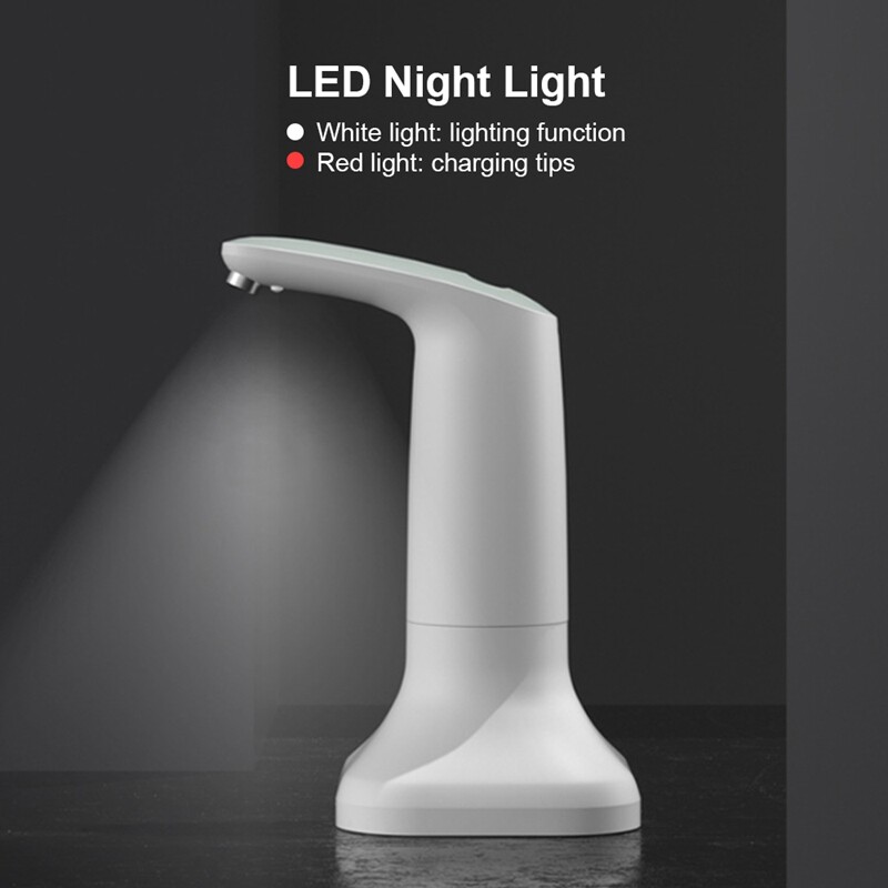 Elektromos intelligens vizespalack-adagoló, hordozható automata ivóvízszivattyú alappal és LED-es éjszakai lámpával