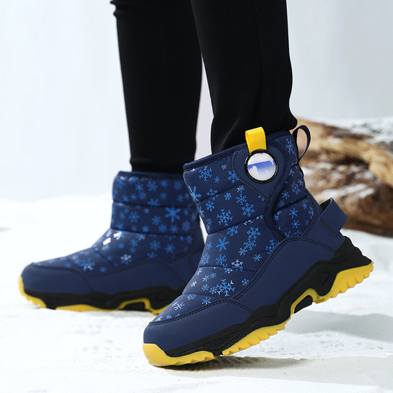 Téli hócsizma fiúknak és lányoknak Vízálló téli cipő szőrmével bélelt téli csizma meleg, kényelmes kisgyermeknek/kis/nagy gyereknek