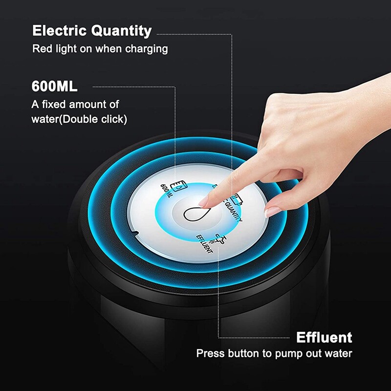 AD-vízadagoló 5 gallon, elektromos vízadagoló szivattyú USB töltés, otthonra, konyhára, irodára, utazásra és kempingezésre