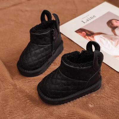 Ziemas zīdaiņu meiteņu sniega zābaki bērnu apavi multfilmu trušu bērnu āra zābaki vēja necaurlaidīgi ūdensizturīgi biezi plīša zīdaiņu apavi