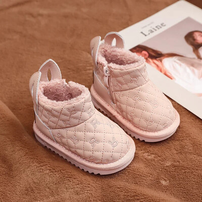 Ziemas zīdaiņu meiteņu sniega zābaki bērnu apavi multfilmu trušu bērnu āra zābaki vēja necaurlaidīgi ūdensizturīgi biezi plīša zīdaiņu apavi