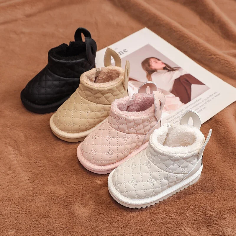 Ziemas zīdaiņu meiteņu sniega zābaki bērnu apavi multfilmu trušu bērnu āra zābaki vēja necaurlaidīgi ūdensizturīgi biezi plīša zīdaiņu apavi