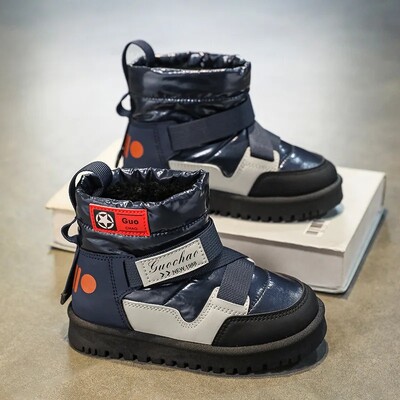 2023-as téli vastagított meleg polár bélésű magas felső hócsizma gyerekeknek, kényelmes pamut cipő fiúknak lányoknak, azonos stílusban