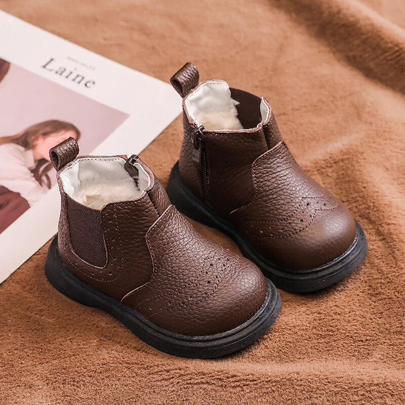 Talvised beebid tüdrukutele poistele ehtsast nahast lumesaapad väikelaste kingad pehmed lastele puuvillase polsterdatud saapad tuulekindlad veekindlad lastejalatsid