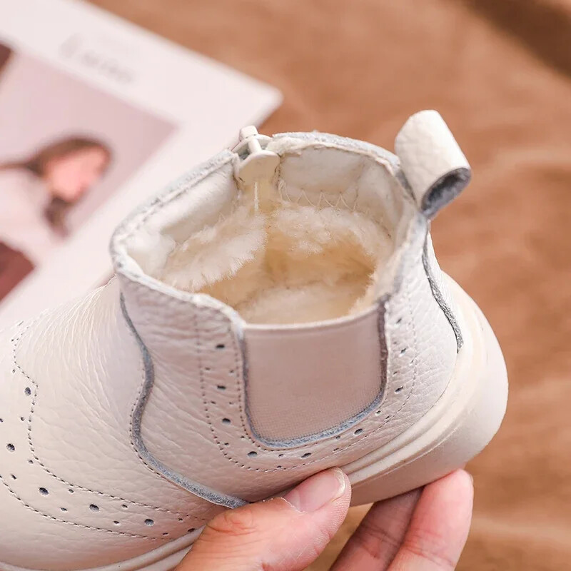 Talvised beebid tüdrukutele poistele ehtsast nahast lumesaapad väikelaste kingad pehmed lastele puuvillase polsterdatud saapad tuulekindlad veekindlad lastejalatsid