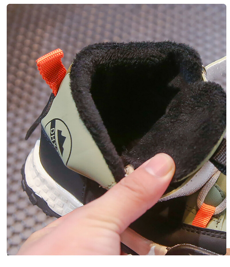 Pusaudžu ziemas sniega zābaki Biezi silti plīša zābaki pretslīdēšanas tendence modes bērnu mākslīgās kažokādas sporta apavi ziemas apavi