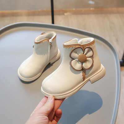 Φθινοπωρινές χειμερινές μπότες χιονιού για κοριτσάκια για εξωτερικούς χώρους Παιδικές μπότες βελούδινες Παιδικά floral παπούτσια Princess Παπούτσια για μικρά παιδιά με μαλακή σόλα, αντιολισθητικά