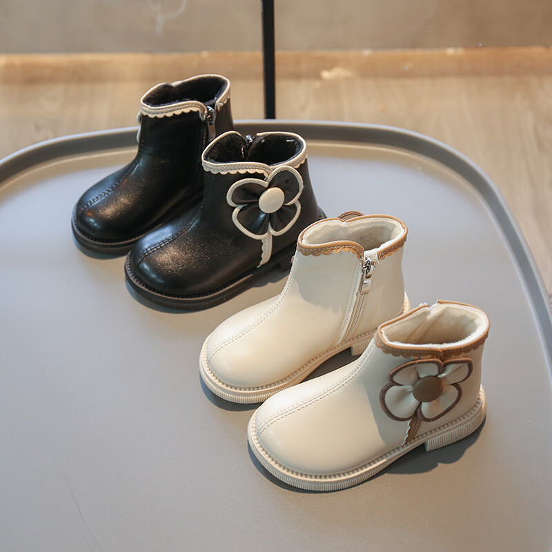 Φθινοπωρινές χειμερινές μπότες χιονιού για κοριτσάκια για εξωτερικούς χώρους Παιδικές μπότες βελούδινες Παιδικά floral παπούτσια Princess Παπούτσια για μικρά παιδιά με μαλακή σόλα, αντιολισθητικά