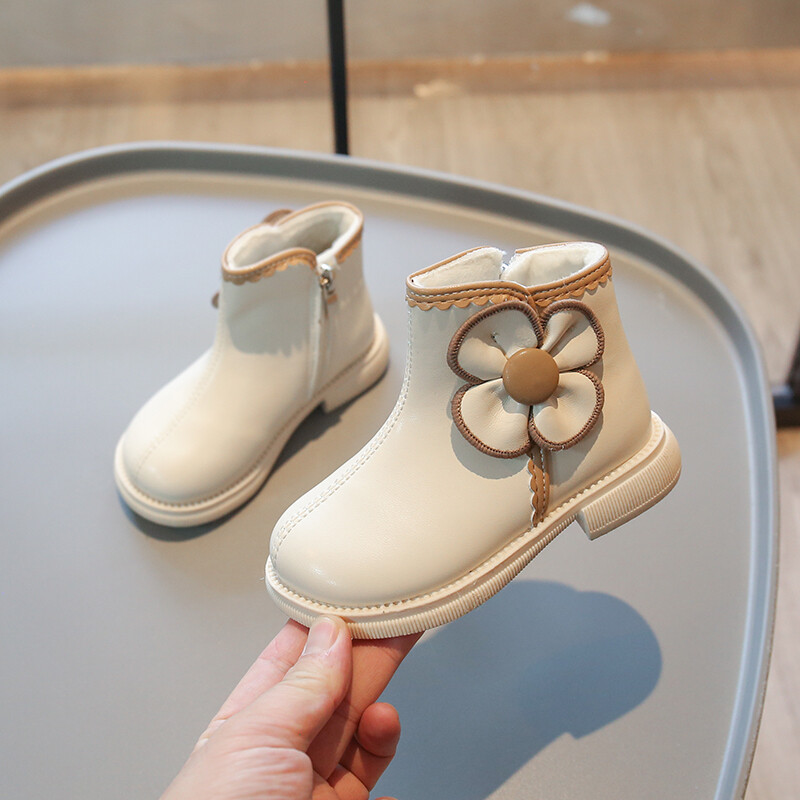 Φθινοπωρινές χειμερινές μπότες χιονιού για κοριτσάκια για εξωτερικούς χώρους Παιδικές μπότες βελούδινες Παιδικά floral παπούτσια Princess Παπούτσια για μικρά παιδιά με μαλακή σόλα, αντιολισθητικά
