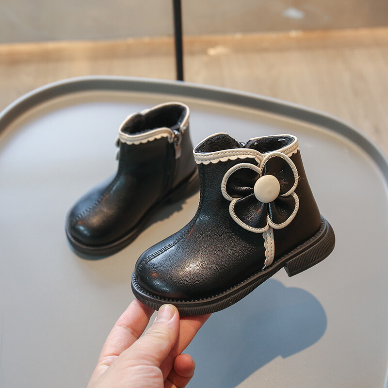 Φθινοπωρινές χειμερινές μπότες χιονιού για κοριτσάκια για εξωτερικούς χώρους Παιδικές μπότες βελούδινες Παιδικά floral παπούτσια Princess Παπούτσια για μικρά παιδιά με μαλακή σόλα, αντιολισθητικά