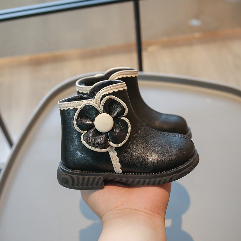 Φθινοπωρινές χειμερινές μπότες χιονιού για κοριτσάκια για εξωτερικούς χώρους Παιδικές μπότες βελούδινες Παιδικά floral παπούτσια Princess Παπούτσια για μικρά παιδιά με μαλακή σόλα, αντιολισθητικά