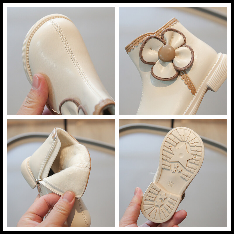 Φθινοπωρινές χειμερινές μπότες χιονιού για κοριτσάκια για εξωτερικούς χώρους Παιδικές μπότες βελούδινες Παιδικά floral παπούτσια Princess Παπούτσια για μικρά παιδιά με μαλακή σόλα, αντιολισθητικά