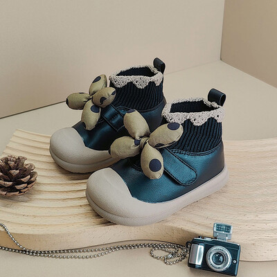 Cizme de toamnă pentru copii de înaltă calitate, tricotat, modă, pentru copii mici, cizme pentru femei, cizme demi-sezon pentru bebeluș mic prințesă