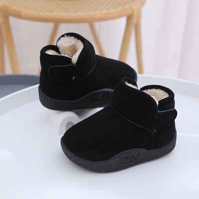 0-6Y Baby Boys Lányok Hócsizmák Téli Gyerekek Alkalmi Cipők Gyerekek Pamut kültéri csúszásgátló csecsemőcipő plüss puha boka cipők