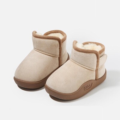 0-6Y Baby Boys Lányok Hócsizmák Téli Gyerekek Alkalmi Cipők Gyerekek Pamut kültéri csúszásgátló csecsemőcipő plüss puha boka cipők