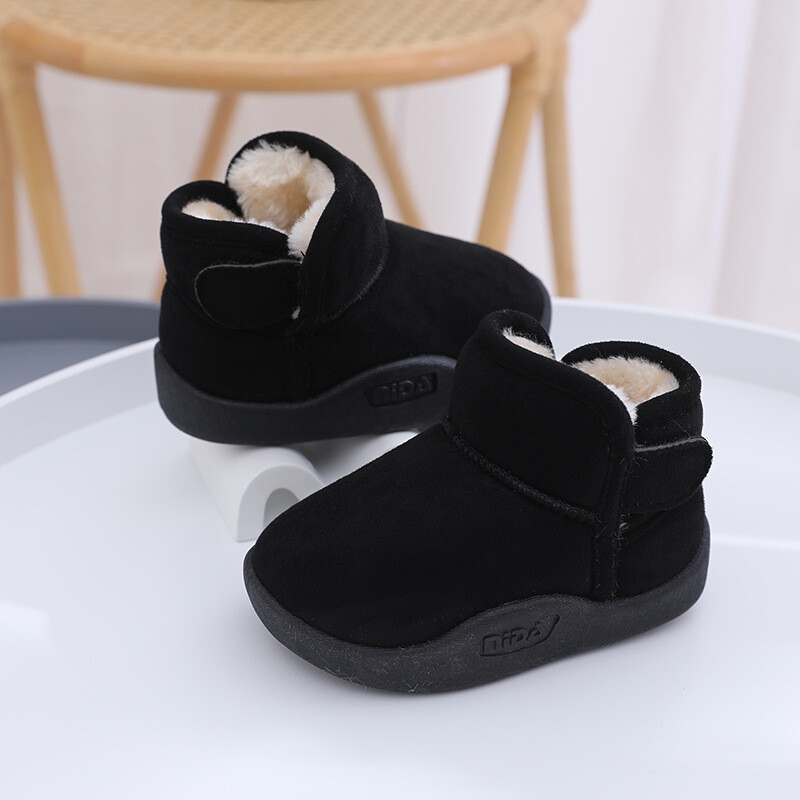 0-6Y Baby Boys Lányok Hócsizmák Téli Gyerekek Alkalmi Cipők Gyerekek Pamut kültéri csúszásgátló csecsemőcipő plüss puha boka cipők