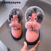 0–7 m. mergaičių batai rudeniniai žiema vaikams laisvalaikio batai kūdikiams kalnų krištolinio akmens vaikams triušio ausys medvilniniai sniego pliušiniai minkšti neslystantys sportbačiai 3