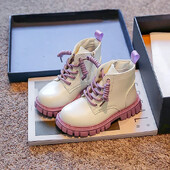 Μπότες για αγόρια Άνετη μαλακή σόλα Βρετανικού στυλ Φθινόπωρο και Χειμώνας Νέα Κορίτσια Παιδική Μόδα Casual Μπότες Drop Αποστολή Απλή