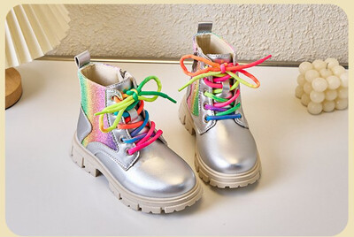 Zimske nove djevojačke gležnjače u britanskom stilu, modne boje, mekani potplat Doc Martens, velike dječje tople kožne čizme za van