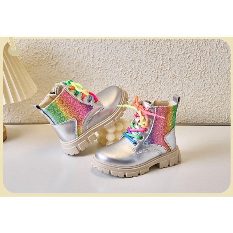 Zimske nove djevojačke gležnjače u britanskom stilu, modne boje, mekani potplat Doc Martens, velike dječje tople kožne čizme za van