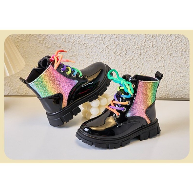 Zimske nove djevojačke gležnjače u britanskom stilu, modne boje, mekani potplat Doc Martens, velike dječje tople kožne čizme za van