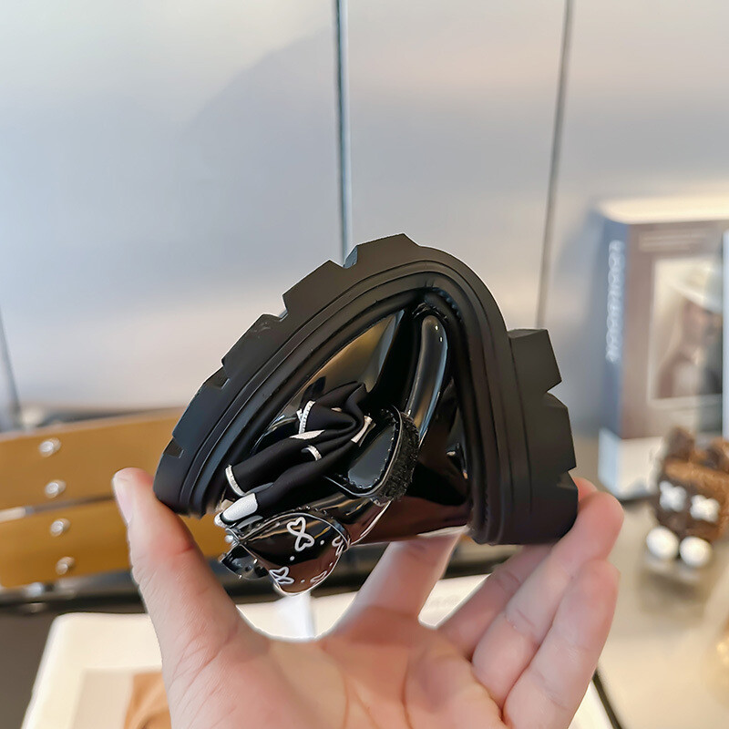 Meiteņu modes ādas zābaki Jauni rudens ziemas zīdaiņu meiteņu ūdensizturīgi neslīdoši gumijas ārzole silti, jauki, bantīti princešu zābaki