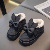 Nauji Mergaičių Sniego Batai Žieminiai Patogūs Stori Šilti Kailiai Vaikiški Odiniai Batai Vaikams Rudeniniai Mieli Madingi Batai Princesės Sneakers