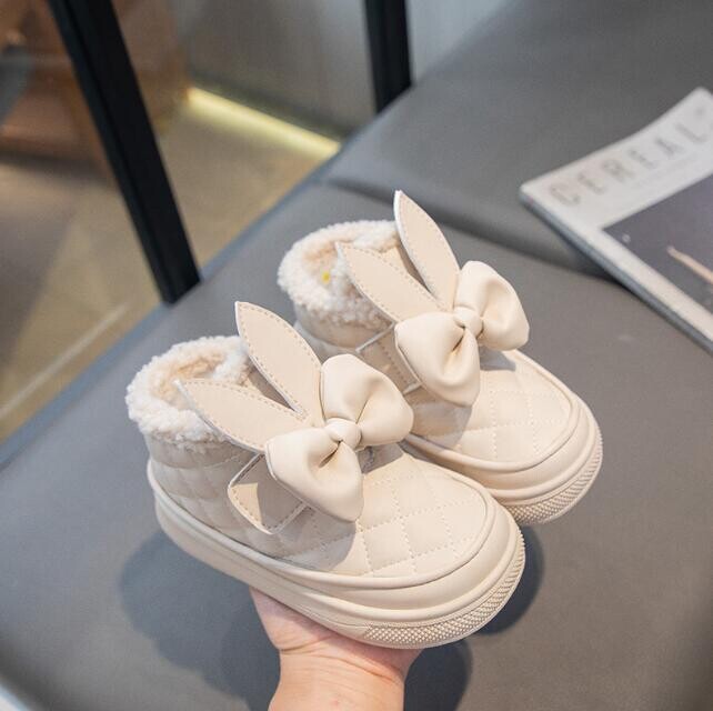 Nauji Mergaičių Sniego Batai Žieminiai Patogūs Stori Šilti Kailiai Vaikiški Odiniai Batai Vaikams Rudeniniai Mieli Madingi Batai Princesės Sneakers