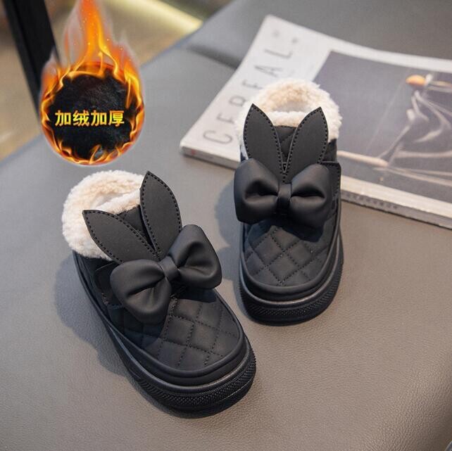 Nauji Mergaičių Sniego Batai Žieminiai Patogūs Stori Šilti Kailiai Vaikiški Odiniai Batai Vaikams Rudeniniai Mieli Madingi Batai Princesės Sneakers