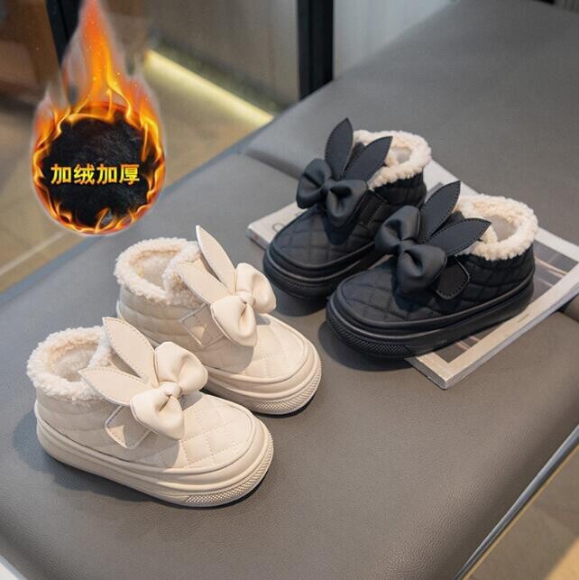 Nauji Mergaičių Sniego Batai Žieminiai Patogūs Stori Šilti Kailiai Vaikiški Odiniai Batai Vaikams Rudeniniai Mieli Madingi Batai Princesės Sneakers