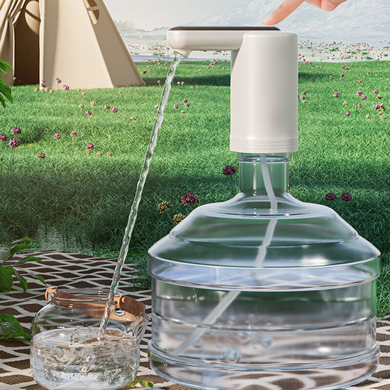 Elektrinis vandens butelio siurblys Nešiojamas vandens dozatorius USB įkrovimas namų biuro stovyklavimui lauke 5 galonų geriamojo vandens siurblys