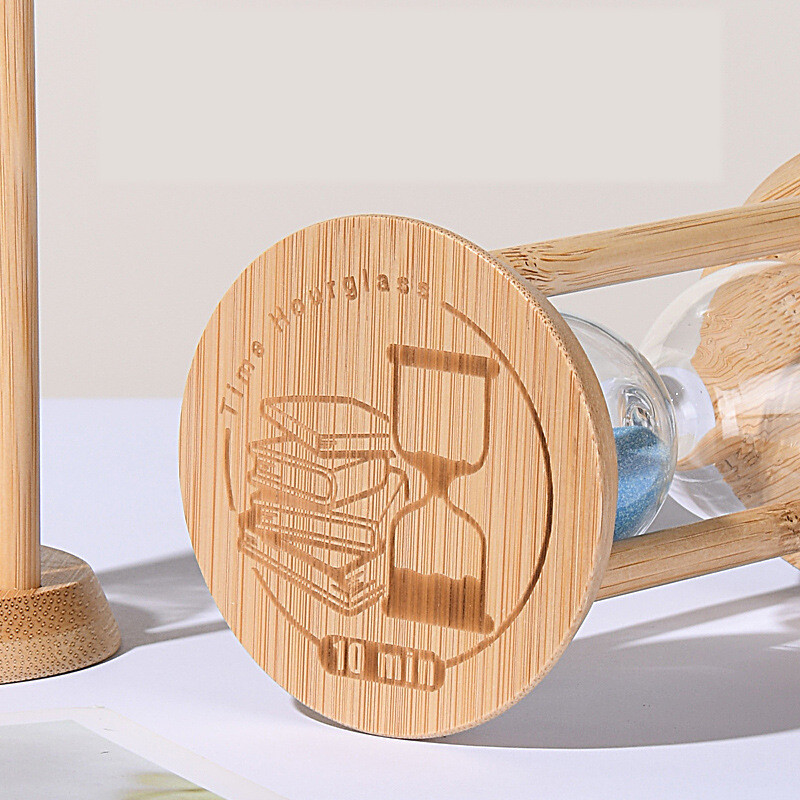 Bērnu smilšu pulksteņa taimeris, vairumtirdzniecība pret krišanu izturīgu masīvkoka smilšu piltuve 1 minūte koka mirdzoši ornamenti