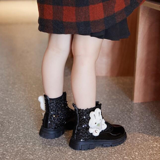 Rudens ziemas bērnu zābaki princesei ādas zābaki Jauni bērnu kedas plīša silti bērniem sniega zābaki Modes skolas sporta apavi