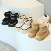 Iarna Fete Cizme Scurte Cu Blana Pantofi Miel Copii Mica Printesa Moda Cizme Zapada Baieti Pantofi Calzi De Catifea