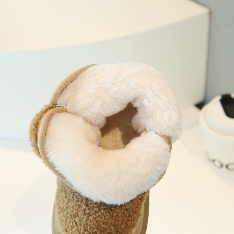 Iarna Fete Cizme Scurte Cu Blana Pantofi Miel Copii Mica Printesa Moda Cizme Zapada Baieti Pantofi Calzi De Catifea