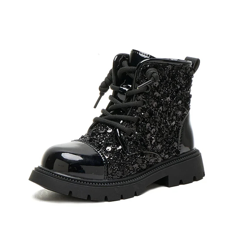 2024. g. bērnu īsi zābaki meitenēm rudens ziema, jauna mode, korejiešu stila mīksta apakša, ērta ikdienas daudzpusīga ādas apavi