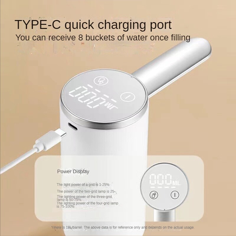 Pompă pentru sticlă de apă Dispozitiv electric de aspirare pliabil USB de uz casnic Dozator de apă Pompă de apă pentru sticlă de 5 galoane