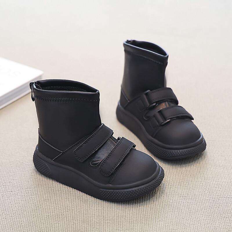 Laste talvesaapad poistele, õues, soojad tüdrukud, mustad koolisaapad, puuvillased koolisaapad.