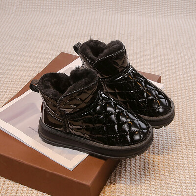 Vaikiški sniego batai berniukams Mergaitėms Šilti stori pliušiniai blizgūs kulkšnies batai neslystantys vaikiški madingi guminiai batai termiškai rudeninė žiema