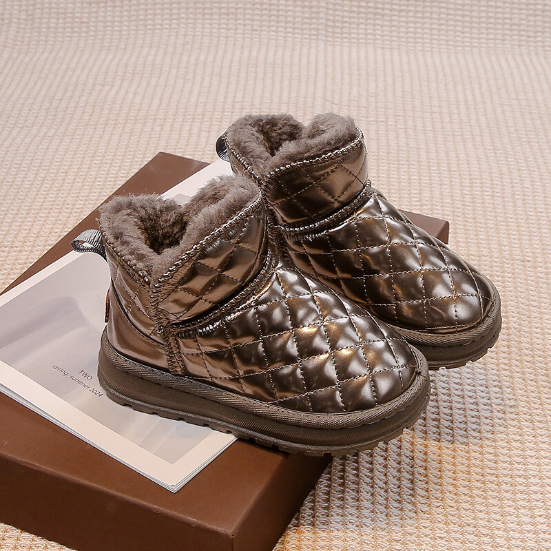 Vaikiški sniego batai berniukams Mergaitėms Šilti stori pliušiniai blizgūs kulkšnies batai neslystantys vaikiški madingi guminiai batai termiškai rudeninė žiema