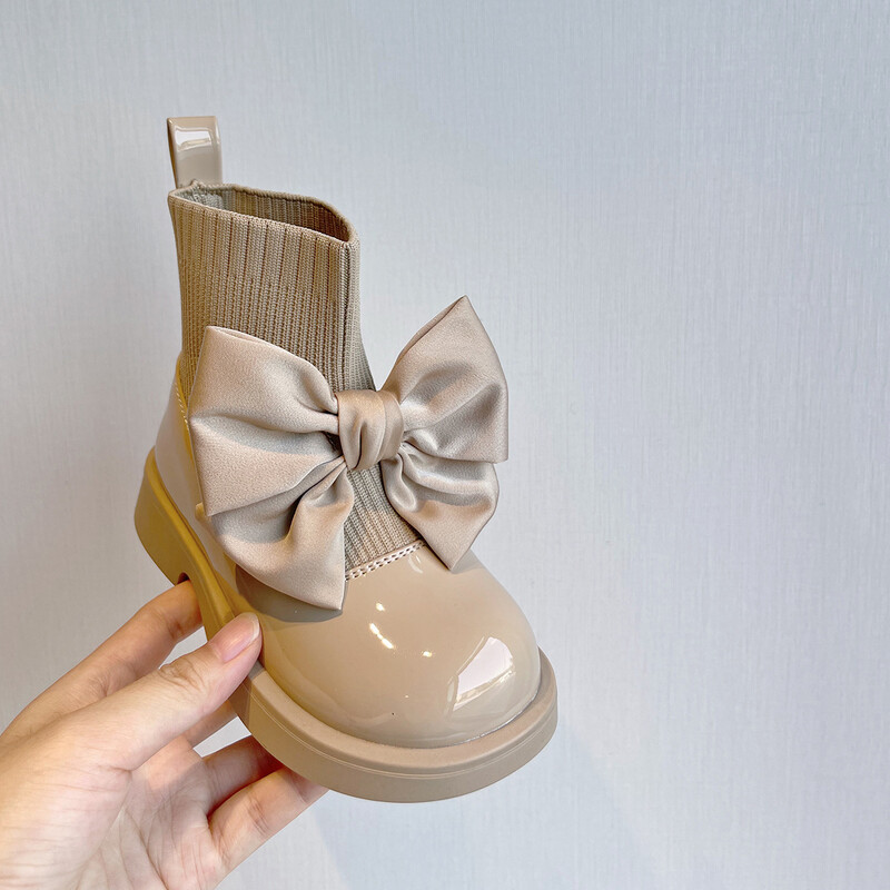 Vaikiški Madingi Batai Rudens žiema Šilta Nauja Mergaičių Bowknot Princesė Kvėpuojanti Vaikiški Kojinės Batai Korėjos vaikiški batai