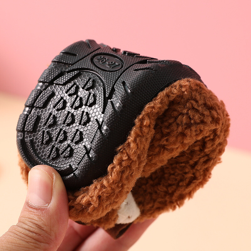 Bērnu kokvilnas čības Cietas Siltas Bērnu Ziemas Mājas Apavi Zēni Meitenes Plīša Apavi uz grīdas iekštelpu Mīksta Zole Pretslīdes kokvilnas apavi