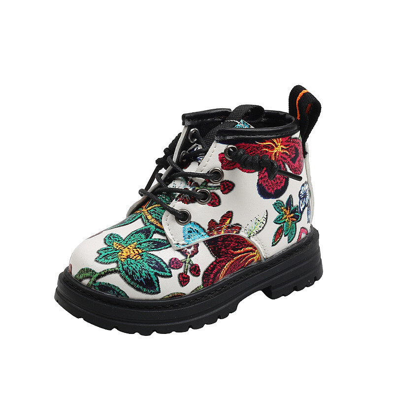 Vaikiški rudeniniai batai Retro Universalūs Mergaičių Platforminiai Aulinukai Madingi Išsiuvinėti Priežastiniai Vaikiški Trumpi Batai Apvalūs Nosis Neslystantis