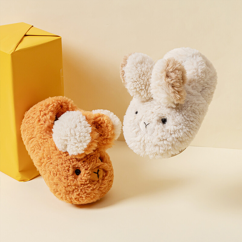 pamut cipő gyerekek aranyos meleg téli lányok cipők szőrös beltéri otthoni papucs gyerekeknek fiú téli rajzfilm baba csúszásmentes otthoni táska