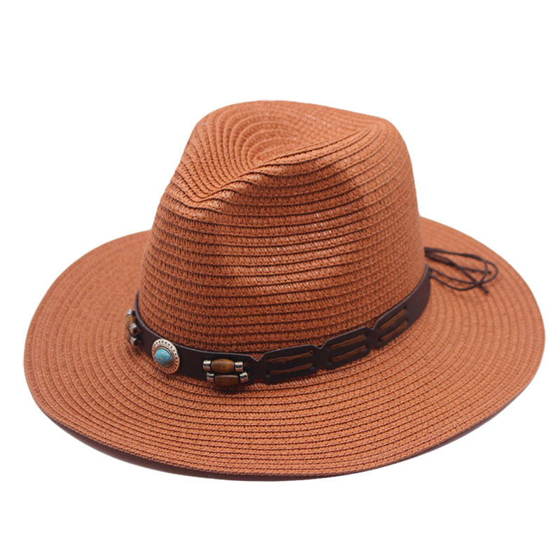 Ārējās tirdzniecības pavasara un vasaras vīriešu un sieviešu pāris cilindru cepure saules aizsardzības saules cepure āra ceļojumu cepure ar lielu malu saulessargu salmu cepure